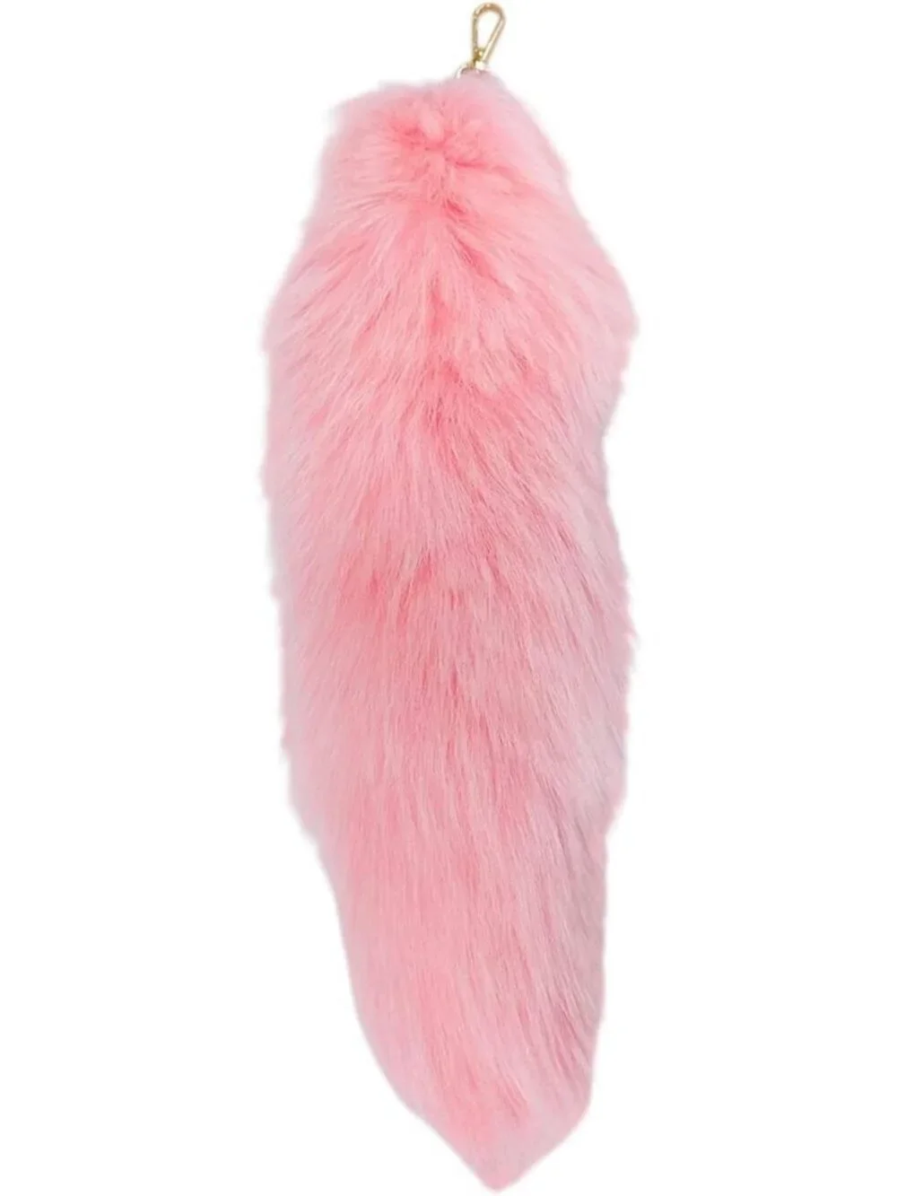 Women's Pink Grey Pendant Cosplay Costume Halloween Furry Tails Keychain Handbag